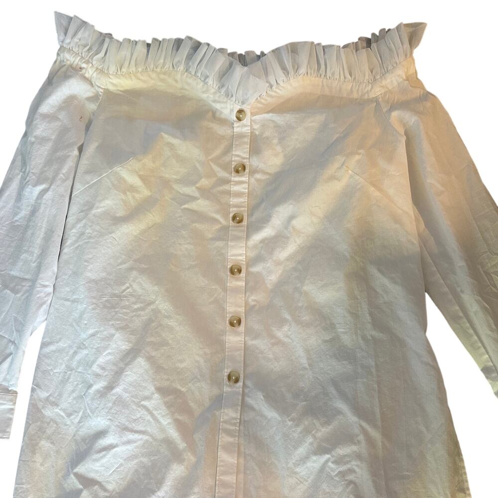 Anthropolgie Maeve Tulle Blouse Off-Shoulder XL (NWT)